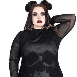 Killstar 💀 Odessa body con silk&nylon& fishnet 🖤🖤🖤 plus size not much stretc